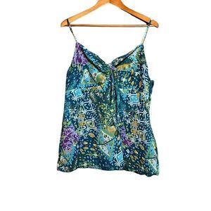 Lane Bryant tie front patterned tank top